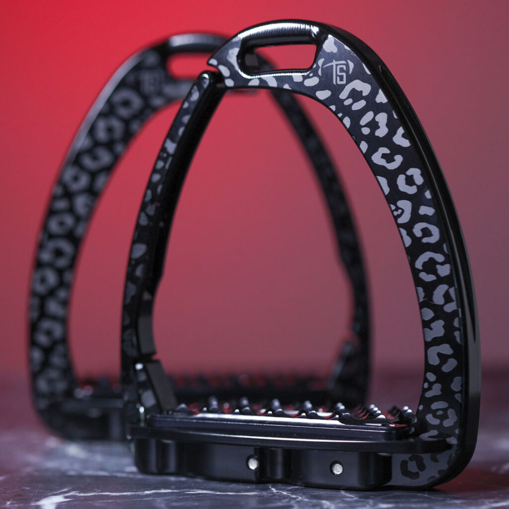 Venice Sloped Evo Black Leopard Limited Edition safety stirrups